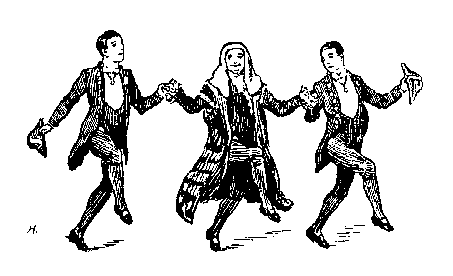 Lord Chancellor dancing with two Lords
