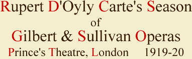 1919-20 Season of Gilbert and Sullivan Operas